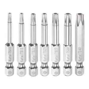 Unique Bargains T10-T40 Étoile de sécurité magnétique 5 Jeu de tournevis à couple point 1/4' Hex Shank 2' Conducteur à vis de longueur