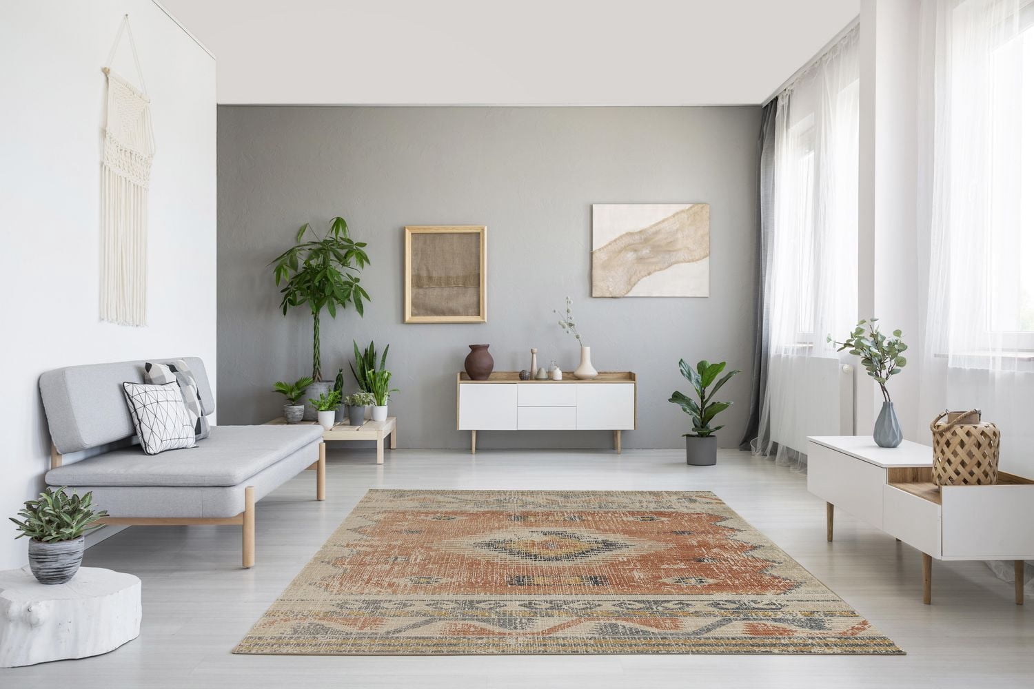 Tapis Grand Zéro Barlow ivoire & rouille de 8 pi x 10 pi