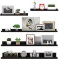 thumbnail image 1 of Wall Mounted Floating Shelves Set of Rustic Wood Wall Shelves for Bathroom Bedroom Kitchen Living Room Storage and Decoration Picture Ledge, 1 of 6