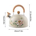 thumbnail image 3 of SPOORYYO Bouilloire à Sifflet Florale pour Cuisinière Bouilloire à Sifflet pour Cuisinière Bouilloire à Sifflet en Acier Inoxydable avec Poignée Bouilloire à Thé pour Cuisinière, 3 of 9