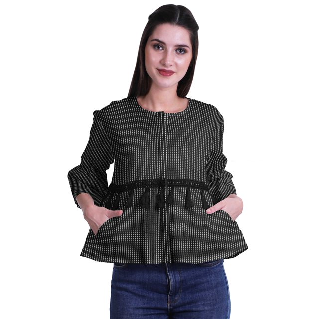 Moomaya Hauts à Manches Évasées pour Femmes Haut en Coton avec Poche T-Shirt d'Été