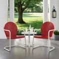 thumbnail image 4 of Griffith 3Pc Outdoor Metal Armchair Set Bright Red Gloss/White Satin - Side Table & 2 Chairs, 4 of 5