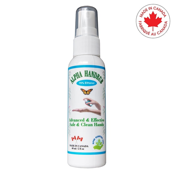 Désinfectants « Alpha Hand Rub » 12/ Paquet Vaporisateur de Brume Liquide 75 % Éthanol 60 ml