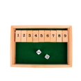 thumbnail image 1 of Shut The Box Wooden Mathematic Traditional Pub Board Dice Game Travel 4 Players, 1 of 6