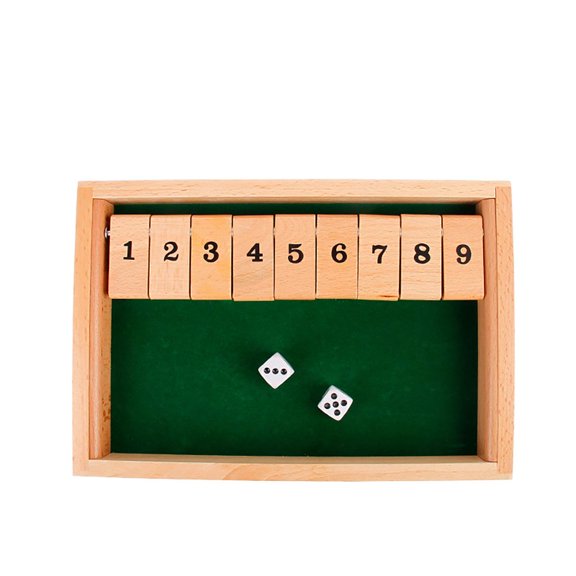 MesaSe Shut The Box Jeu de dés de Pub Traditionnel en Bois Mathématique pour Voyage 4 Joueurs
