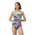 thumbnail image 1 of Speedo Women's Printed Double Cross Back One Piece Swimsuit - Montage Mayhem Multi, Size: 23, 1 of 4