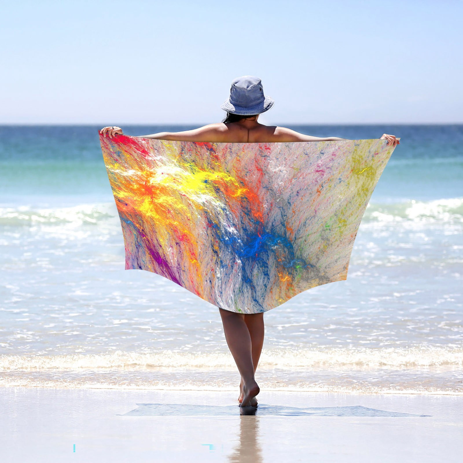 UsRHHA Beach Towels Large Rectangle 75x150cm, Bath Towels Fiber Flowing Series, Quick Dry Towel