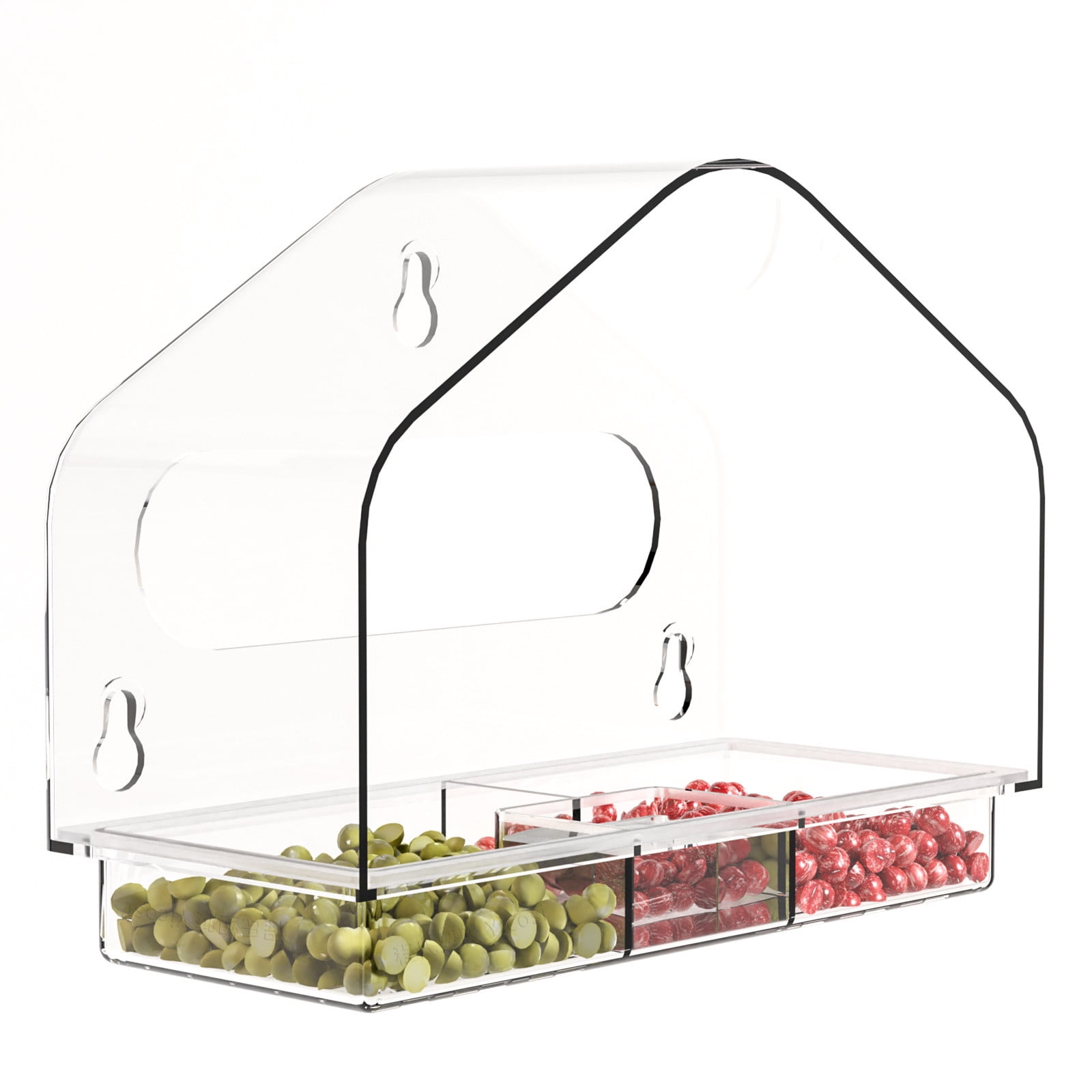 SXcggal Window Bird Feeders With Strong Suction Cups Color Printed For Wild Birds Garden Yard Clear Bird Feeders For Window Viewing Outdoors Window Bird Feeder For Cats Practical Bird Feeders