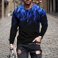 thumbnail image 2 of XZNGL Flame Print Round Neck Long Sleeve Mens Tshirt, 2 of 9