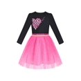thumbnail image 1 of Robe Fille Noire Cœur Rose Sequins Tulle Saint-Valentin 6 Ans, 1 of 7