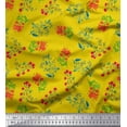 thumbnail image 1 of Soimoi Tissu en Coton Canard Feuilles & Fleurs Roses Imprimé Floral Tissu au Mètre 42 Pouces de Large, 1 of 3