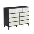 thumbnail image 1 of Commode de Rangement à 9 Tiroirs avec Dessus en Bois - Organisateur MDF Noir pour Chambre, Salon, Cuisine - Commode Moderne, 1 of 5