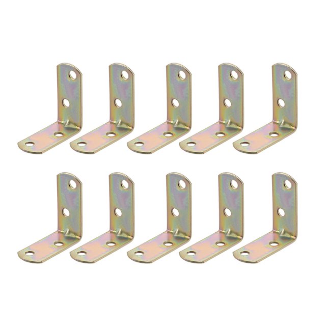 Unique Bargains Attelle d'Angle, 40mm x 40mm Joint Plaqué Zinc Supports à Angle Droit, 50 Pcs