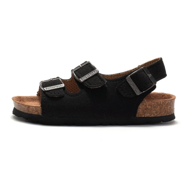 Kids Sandals Boys Girls Cork Sandal Comfort Double Buckle Slip On Slippers