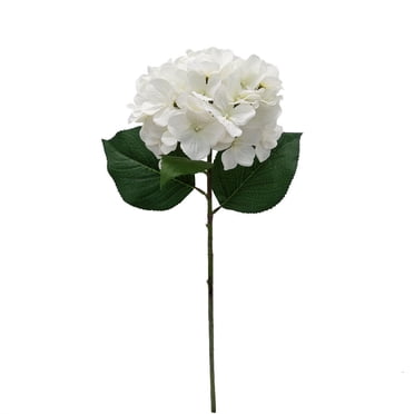Mainstays Indoor Artificial Hydrangea Flower Stem, White Color, Assembled Height 24"