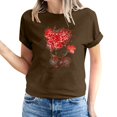 thumbnail image 2 of Meichang Chemises pour Femmes Joyeuse Saint-Valentin Hauts T-Shirts Graphiques Cœur en Bonbon Hauts Col Rond Coupe Ample Manches Courtes T-Shirts Saint-Valentin pour Femmes, 2 of 5