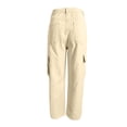 thumbnail image 4 of LOVZFMLL Women's Jeans, Fashion Women's Drawstring Pocket Button Mid Waist Tight Pants Khaki, S, 4 of 6