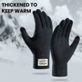 thumbnail image 4 of YAOBAMM Fleece-lined Gloves 1 Pair Knitted Elastic Full Fingers Thickened Touch Screen Solid Color High Friction Cold Resistant Cycling Camping Gloves, 4 of 7