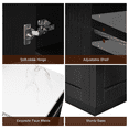 thumbnail image 2 of Montary 82.7 Inch Kitchen Island w/Extendable Table for 6, Faux Marble Top, Double Storage: 2 Drawers & 2 Shelves, w/Power Outlet, Black, 2 of 10