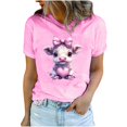 thumbnail image 2 of Meichang T-Shirts Graphiques pour Femmes, T-Shirts de la Saint-Valentin, Imprimé Amour Doux, Manches Courtes, Col Rond, Chandail Ample, Hauts de Vacances Décontractés, 2 of 5