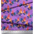 thumbnail image 2 of Soimoi Cotton Voile Fabric Text & Hen Bird Print Fabric by Yard 56 Inch Wide, 2 of 3