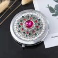 thumbnail image 1 of Amanman Miroir de Poche pour Femmes 1x/2x Miroir Compact pour Sacs à Main Fait à la Main Petit Miroir Rond Mini Miroir Miroir de Maquillage de Voyage pour Fille (Rose Pierre), 1 of 6