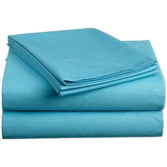 Drap Plat Turquoise Uni 100 pour Cent Coton Pur Ultra Doux Drap Plat 1 Pce (Simple-TG, Turquoise)