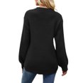 thumbnail image 3 of Bellella Pull Tricoté pour Femmes Couleur Unie Col Rond Pull de Travail Noir m, 3 of 3
