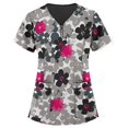 thumbnail image 1 of RKSTN Women Short Sleeve V-neck Tops Working Uniform Blouse, 1 of 3