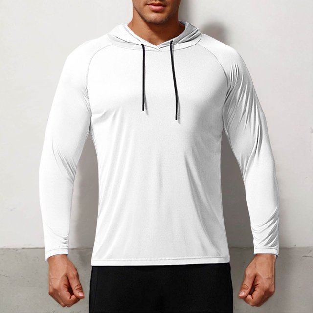 Gym Shirts for Men Long Sleeve UPF 50+ Sun Shirts Compression Fit Fishing Shirt Raglan Quick Drying Workout Hoodies
