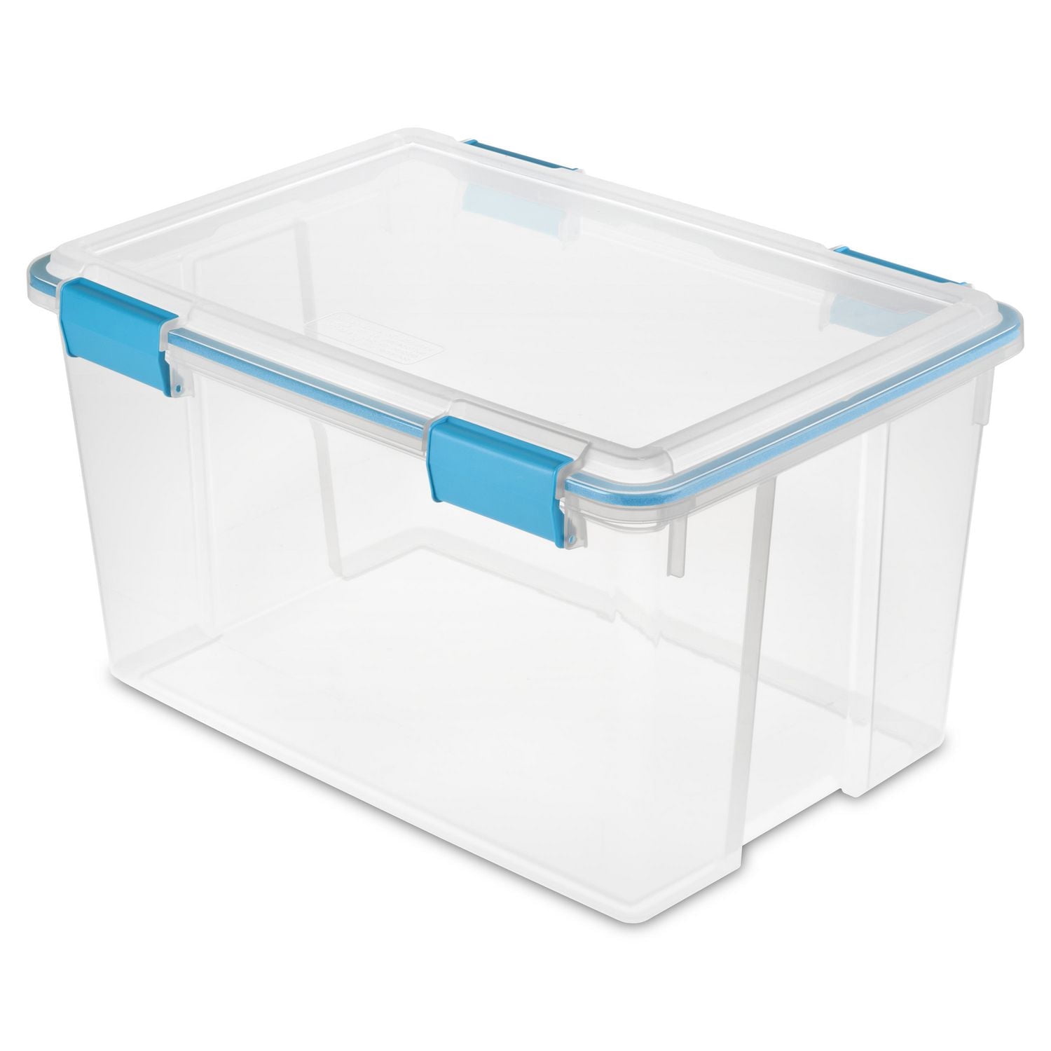 Sterilite Boîte à joint d’étanchéité  de 51 L, bac de rangement transparent résistant aux intempéries avec couvercle à loquet, bleu