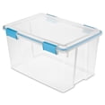 thumbnail image 1 of Sterilite 30 Liter Gasket Box, Weather-Resistant Clear Storage Bin with Latch Lid, Blue, 1 of 8