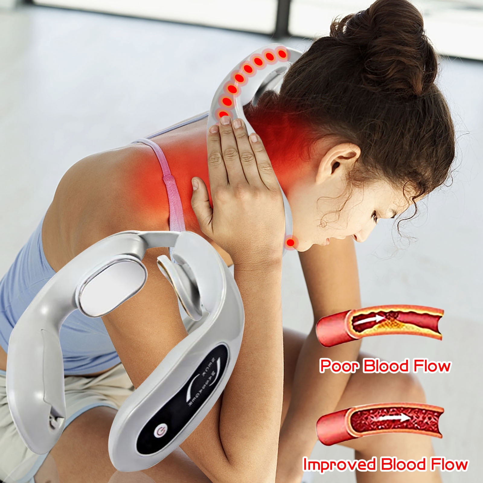Czzoypi Neck Massager for Neck PainIntelligent Portable Neck Massager Neck Relax MassagerMassage at HomeOutdoorFor Women and Men