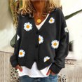thumbnail image 2 of 2025 Cardigan pour Femmes Chandail Classique Hell Bunny Cardigan Grande Taille Col Ras du Cou Col à Boutons Cardigan d'Automne Tricot devant Ouvert, 2 of 4