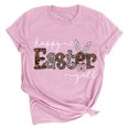 thumbnail image 2 of EGNMCR Chemise de Pâques à Manches Courtes pour Femmes Imprimé de Pâques Haut à Manches Courtes Col Rond T-Shirts pour Femmes, 2 of 3