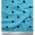 thumbnail image 1 of Soimoi Tissu Bleu Poly Georgette Imprimé Nautique Navire & Roue Tissu de Couture Yard 52 Pouces de Large, 1 of 3