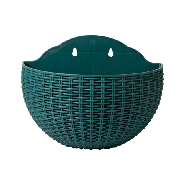 fastboy Modern And Durable Wall Plastic Pot For Contemporary Flower Arrangement Double-layer Structure Blackish Green 1 Pc
