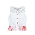thumbnail image 4 of Robe Fille Chiffon Rose Asymétrique Ceinture Taille Fête 10 Ans, 4 of 6