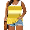 thumbnail image 2 of JDQJBZ Women's Camisole Ribbed Tank Tops for Women Polka Print Plus Size Summer Button Front Sleeveless Shirt, 2 of 5