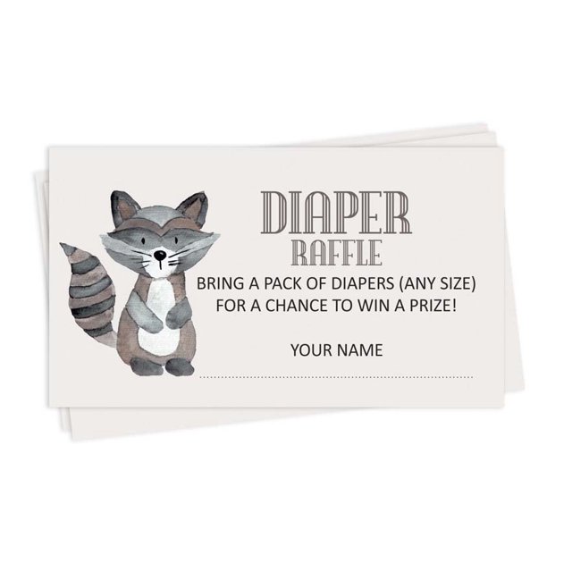Inkdotpot 30Baby ShowerDiaper Raffle Ticket Lottery Insert Cards Supplies Games For Baby Shower Party Jungle Animals Bring A Pack Of Diapers To Win Favors Gifts And Prizes