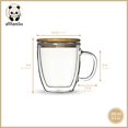 thumbnail image 3 of allBambu Double Wall Glass Mug with Bamboo Lid - 250ml, 3 of 6