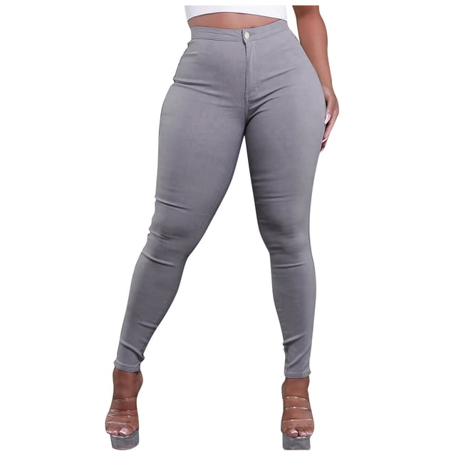 Wyzesi Jeans Blancs pour Femmes Mode Taille Haute Femmes Petite Grande Taille Extensible Jeans Colorés Pantalons