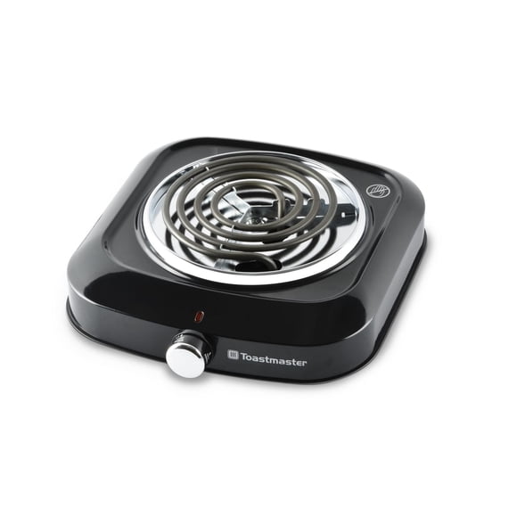 Plaque chauffante électrique Toastmaster à un brûleur avec plaque en spirale et bouton en chrome