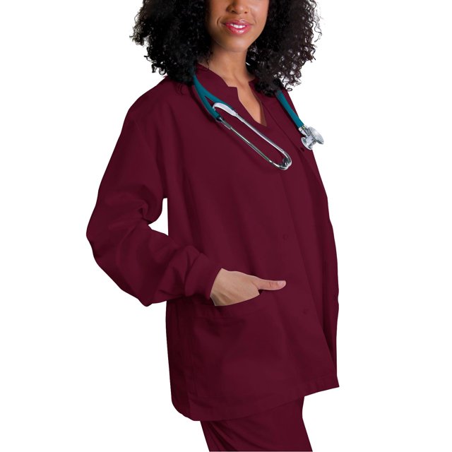 Adar Universal Women's Round Neck Warm-Up Scrub Jacket, Available in 39 Colors