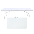 thumbnail image 1 of Newest 8ft Folding Table, Portable Plastic Table for Camping, Picnics, Parties, High Load Bearing Foldable Table White, 1 of 7