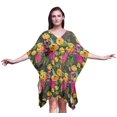 thumbnail image 1 of Bimba Kaftan de Plage à Fleurs, Paréo de Bikini, Robe Midi pour Femme, Caftan Court - TG-3X, Gris, 1 of 5