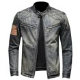 thumbnail image 2 of RKSTN Jackets for Men Fall Fashion Solid Color Button Pocket Slim Fashion Casual Work Denim Jacket Mens Coats, 2 of 5