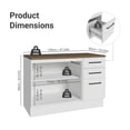 thumbnail image 2 of Madesa Hazel Kitchen Storage Buffet Base Cabinet with Adjustable Feet 47 Inch Engineered Wood Slab Doors Painted Finish Floor Mount Removable Plinth - White, 2 of 7