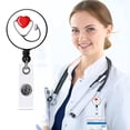 thumbnail image 2 of Nurse Badge Buckle Love Stethoscope Easy-To-Pull Buckle Retractable Badge Easy-To-Pull Certificate Buckle, 2 of 9