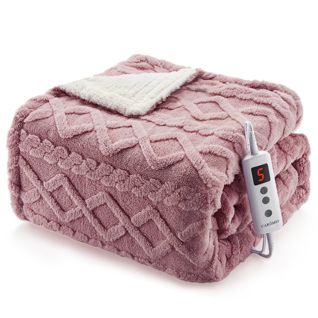 EDTara ETL Certified Sherpa Electric Blanket, Fast Heating with 10 Adjustable Heat & Timer Levels, Machine Washable